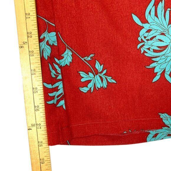 Nasty Gal Collection Wide Leg Pants Women 8 Red Floral Boho Beachy Comfy Trouser - Picture 13 of 15